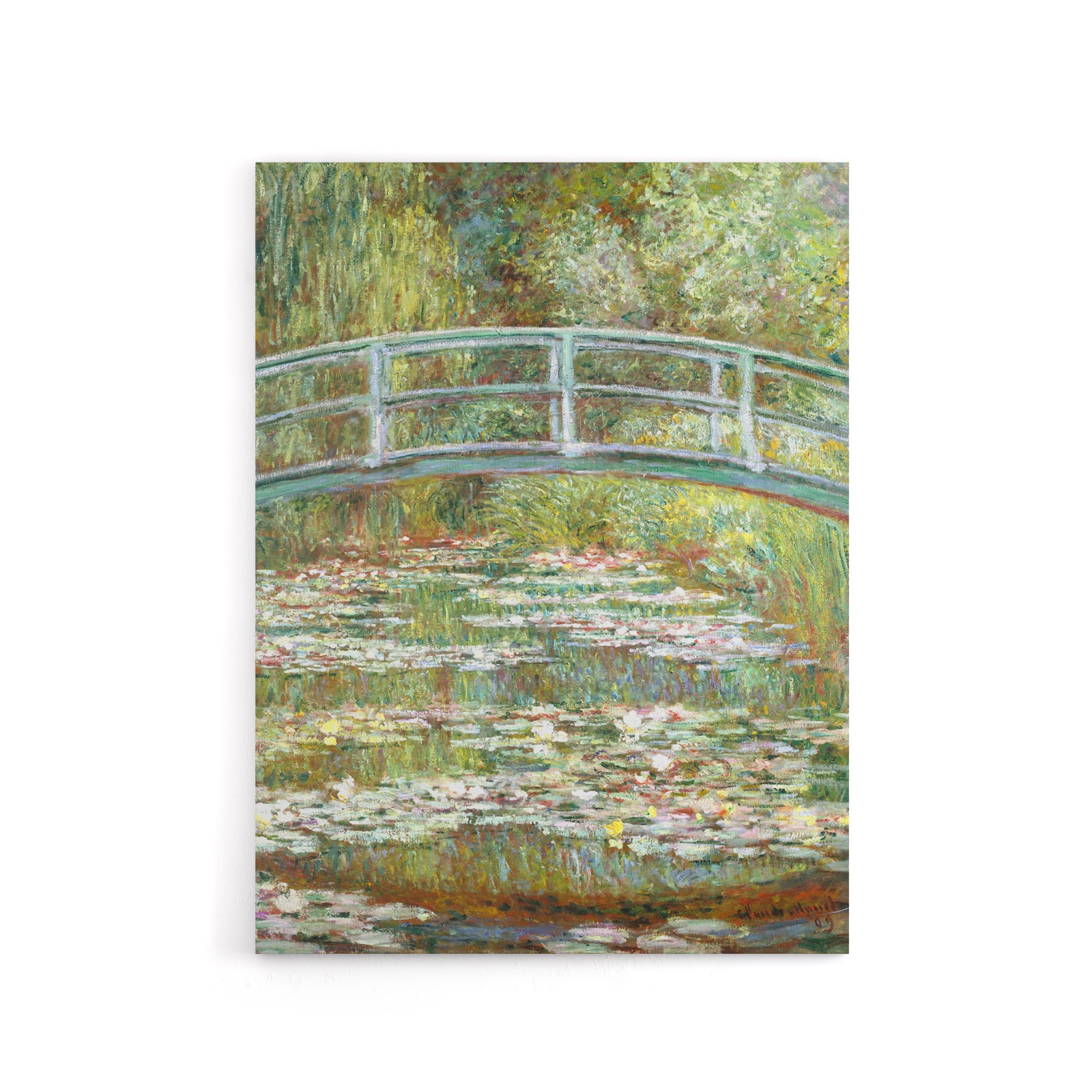 Bridge over a Pond of Water Lilies Monet Vintage Canvas Wall Art