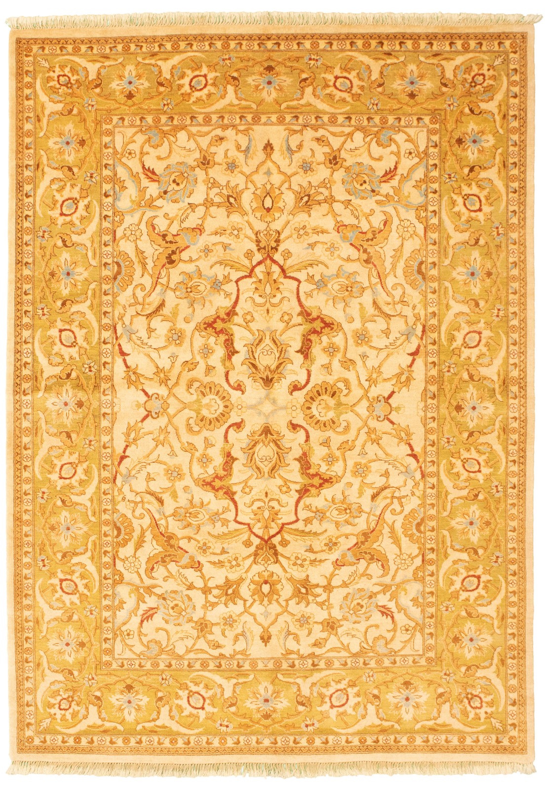 Vintage Oriental Hand-Knotted Carpet 6'1" x 8'10" Traditional Wool Area Rug