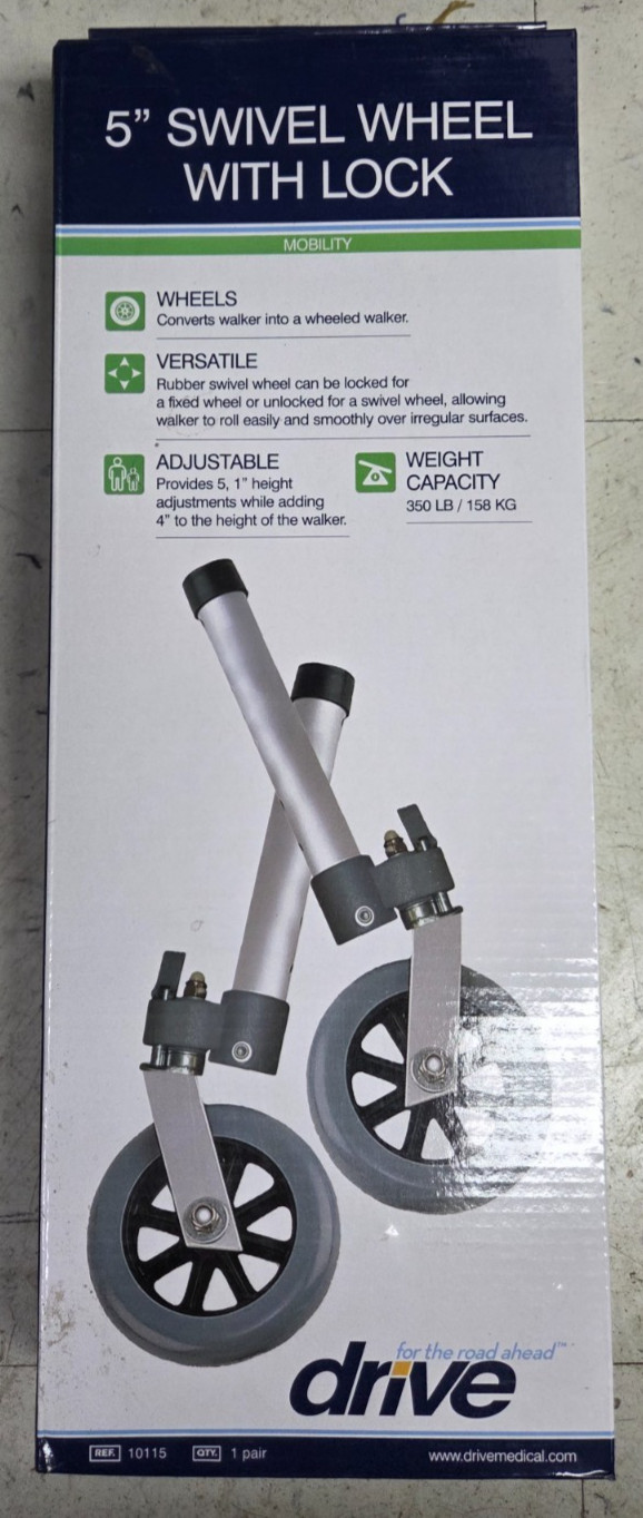 Swivel Lock Walker Wheels with 5" Wheels