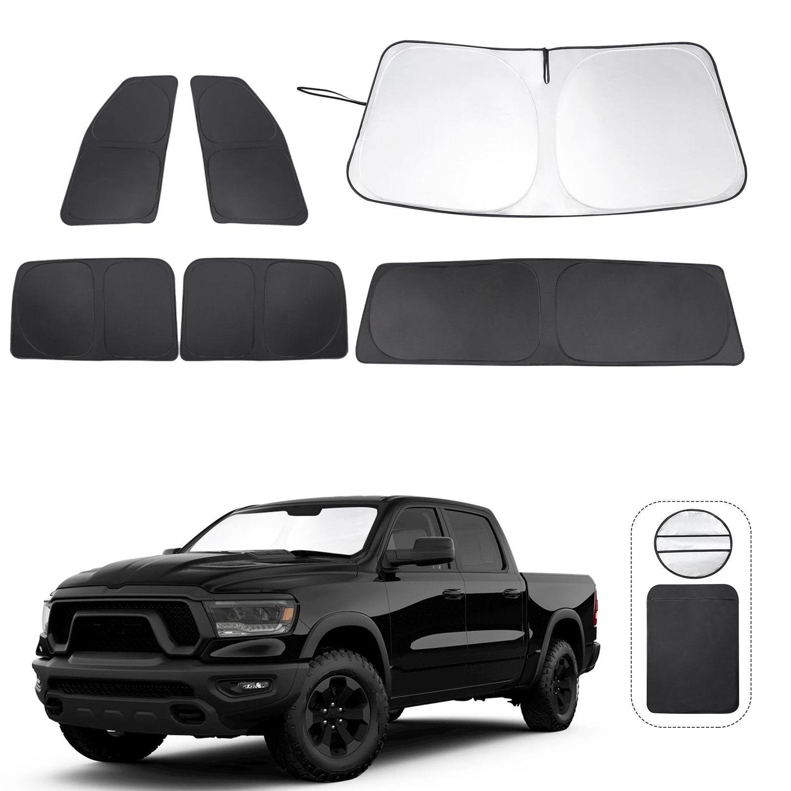 TINGLU Window Shades for Dodge RAM 1500 2019-2026 CrewCab,MegaCab Pickup,2Dr ...