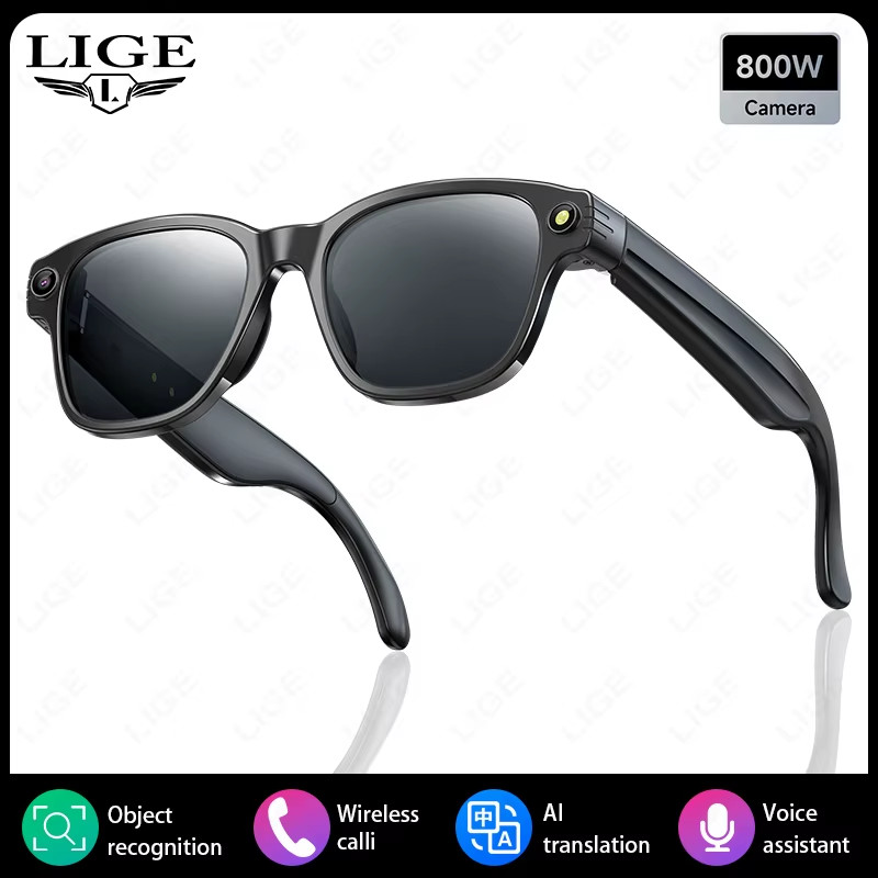 New 800W Pixels Camera Smart Sunglasses 1200P Video Shooting Bluetooth Transmiss