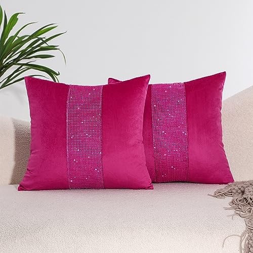  Throw Pillow Covers 18x18 Set of 2 Decorative 18" x 18" (Pack of 2) Hot Pink