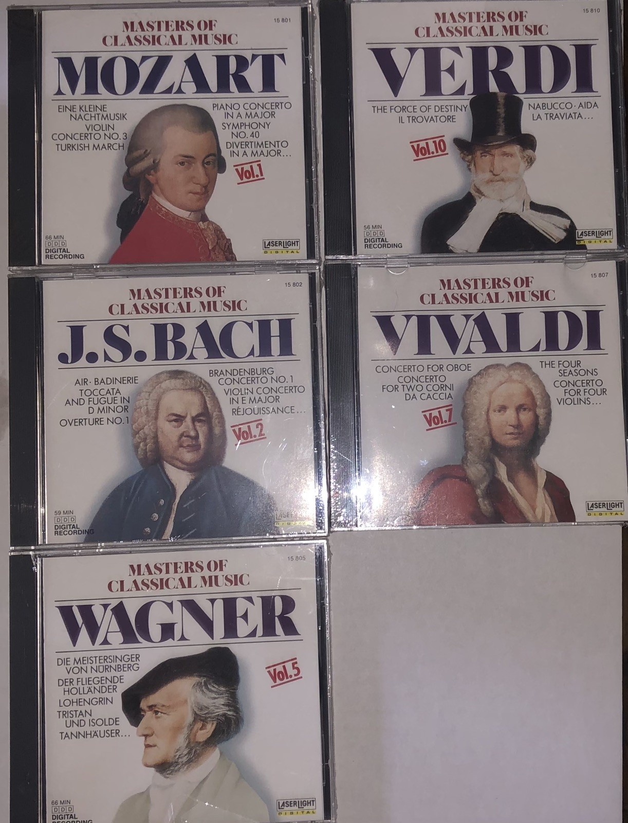 Masters Of Classical Music CDs Verdi, Vivaldi, Wagner, Bach, And Mozart ~Sealed~