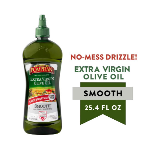 Pompeian Smooth Extra Virgin Olive Oil Squeeze - 25.4 fl oz