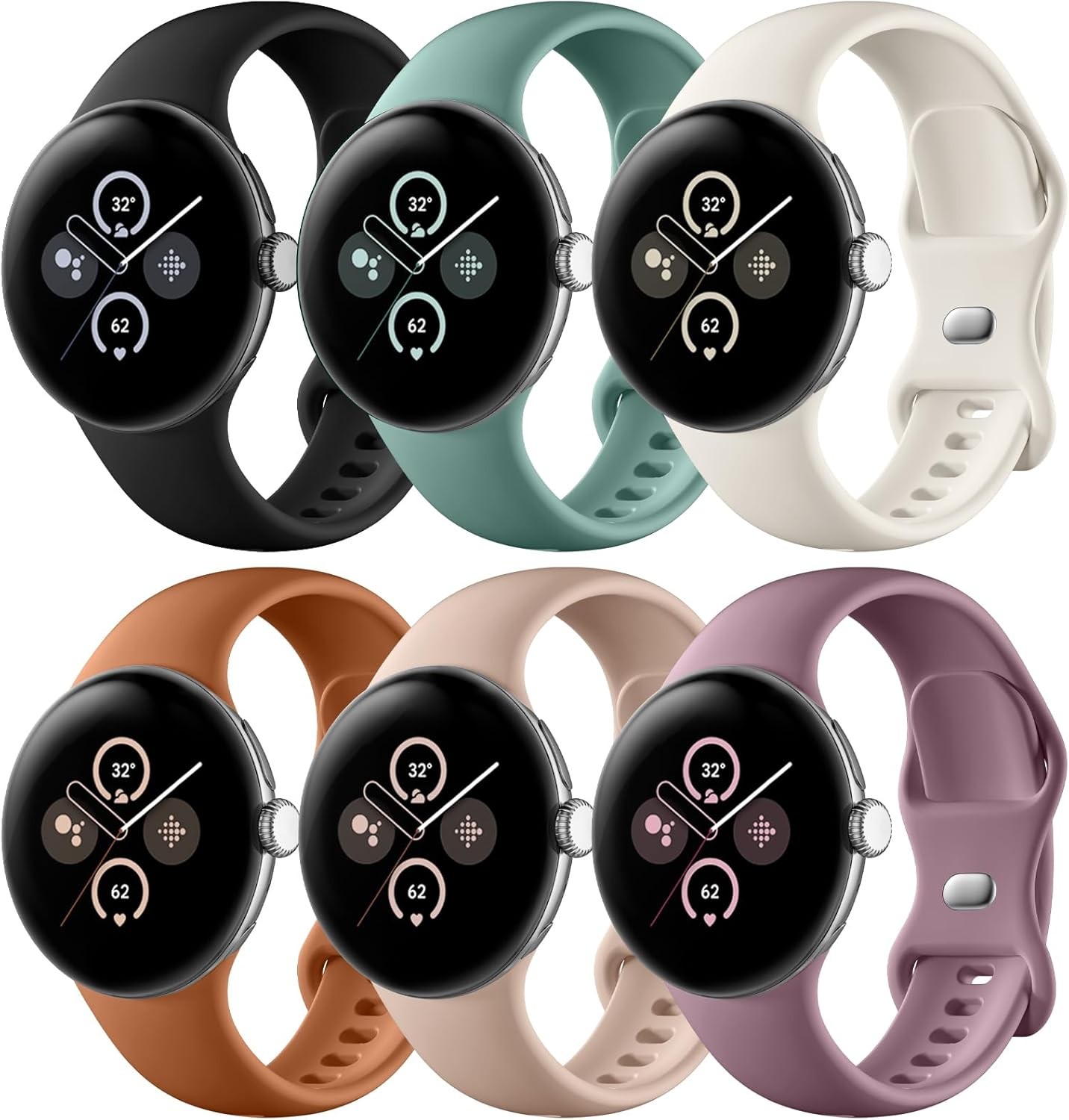 Soft Silicone Strap Compatible with Google Pixel Watch 41mm 45mm Waterproof