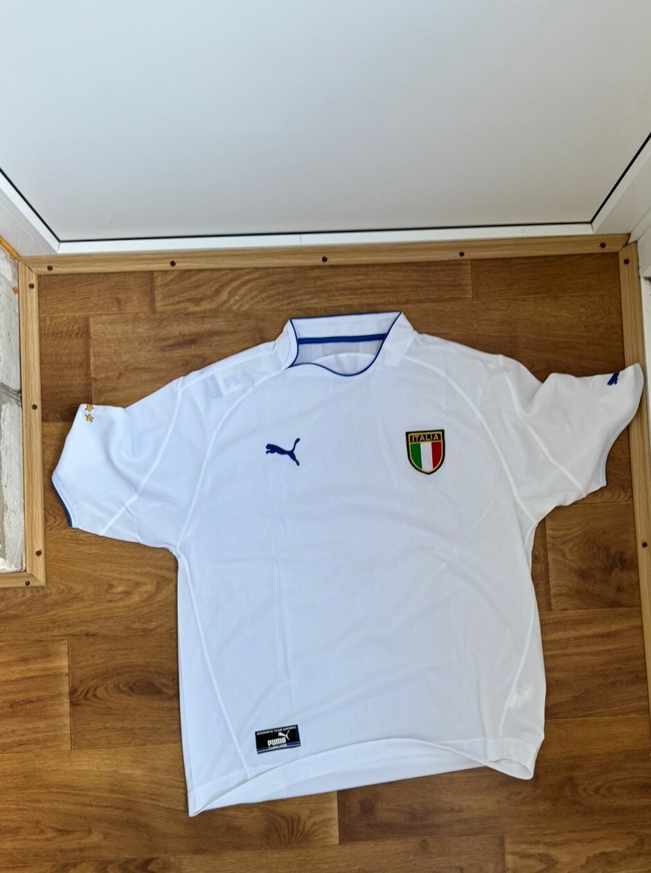Vintage Italy Puma 2003 2004 Home Soccer Jersey Football Shirt Size M BLOCK CORE