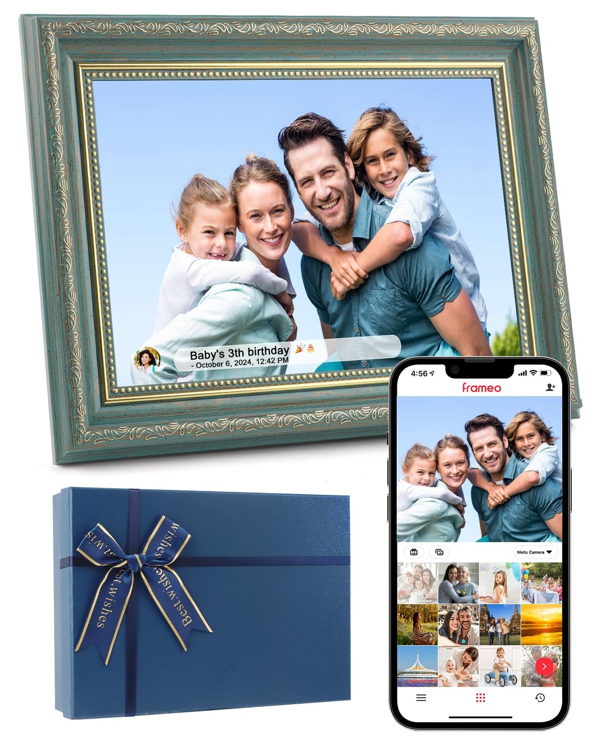 Frameo Digital Frame 10.1 Inch WiFi Digital Photo Frame with 32GB Storage, 12...