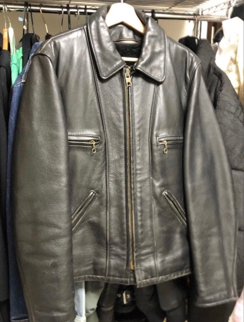 SCHOTT Steerhide Single Rider Jacket Fleece Lining Size: 36 Black 140452K Authen