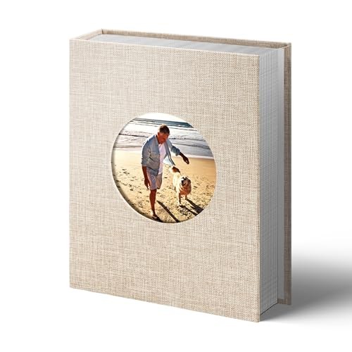  Photo Album 4x6 Photos 200 Pockets Linen Cover Slip-in Photo 200 pockets Beige