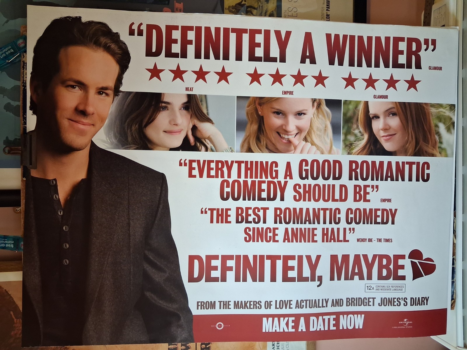 Definitely Maybe - Ryan Reynolds - Quad Cinema Poster