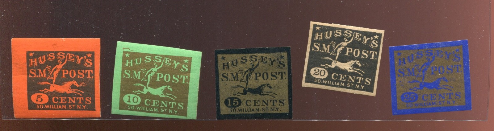 87LE1-87LE5  Hussey's Post Special Delivery Group of 5 Stamps  Bx6879