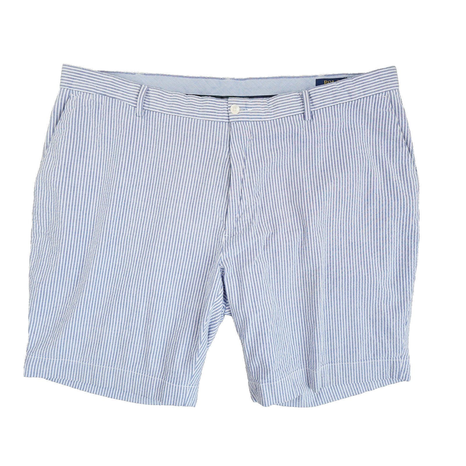 Polo Ralph Lauren Stretch Classic Fit Shorts Mens 42 Blue White Seersucker Prep
