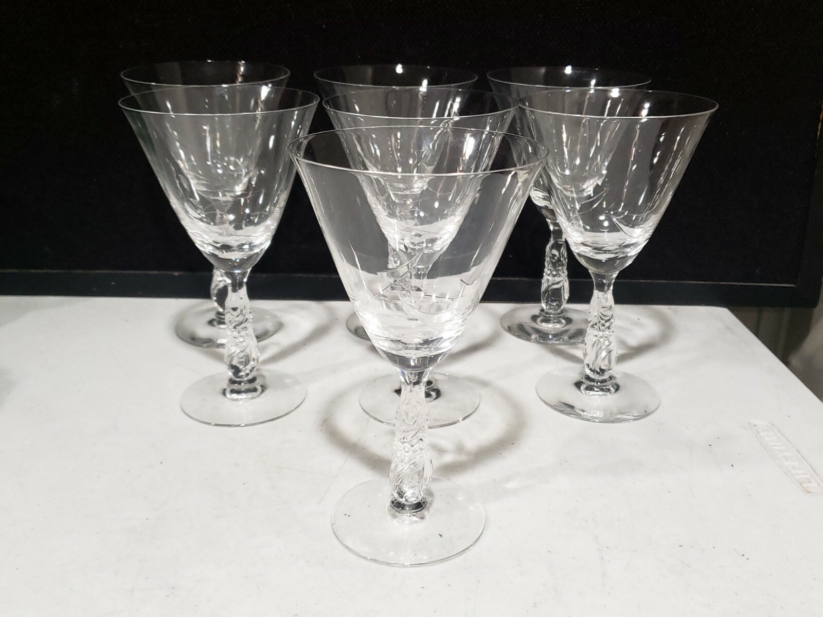 SET OF 7 - Prentiss Nancy Enchanting Orchid Water Goblets 6 7/8"