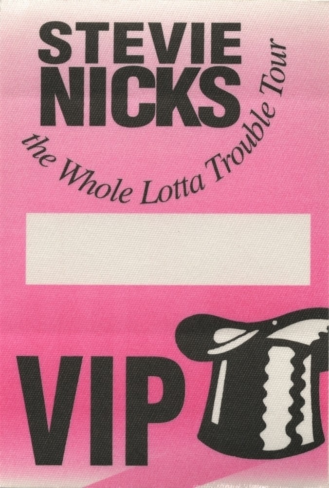 Stevie Nicks 1991 Whole Lotta Trouble concert tour VIP Backstage Pass