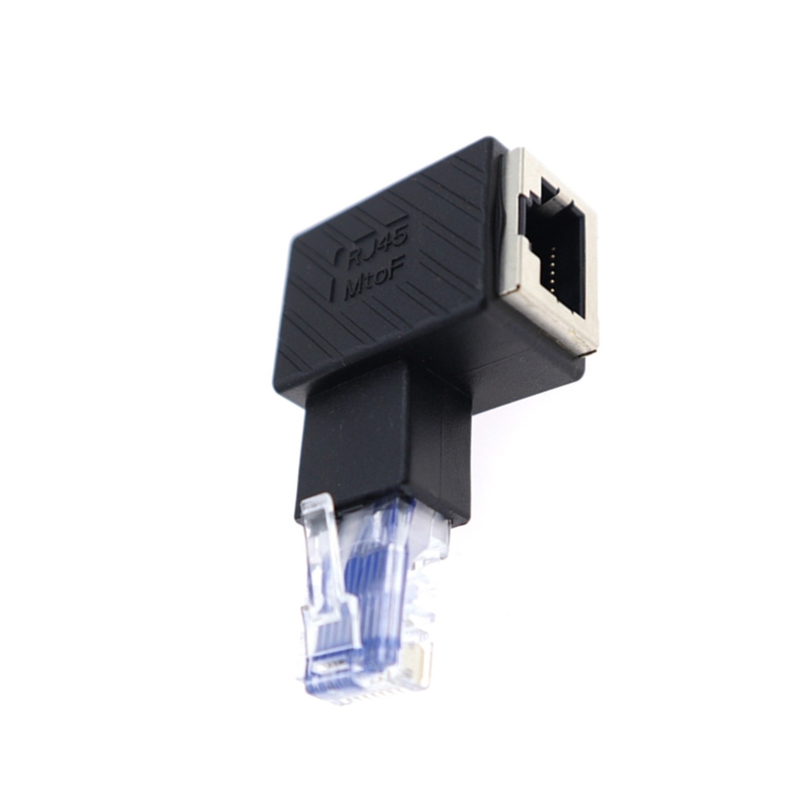 Right Angle RJ45 Cat 5e 6e Cat7 Male to Female Lan Ethernet Network Adapter rt