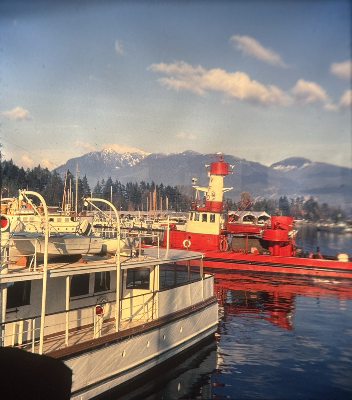 Fire Boat Ship Harbor View 1963 Original Stereo Slide