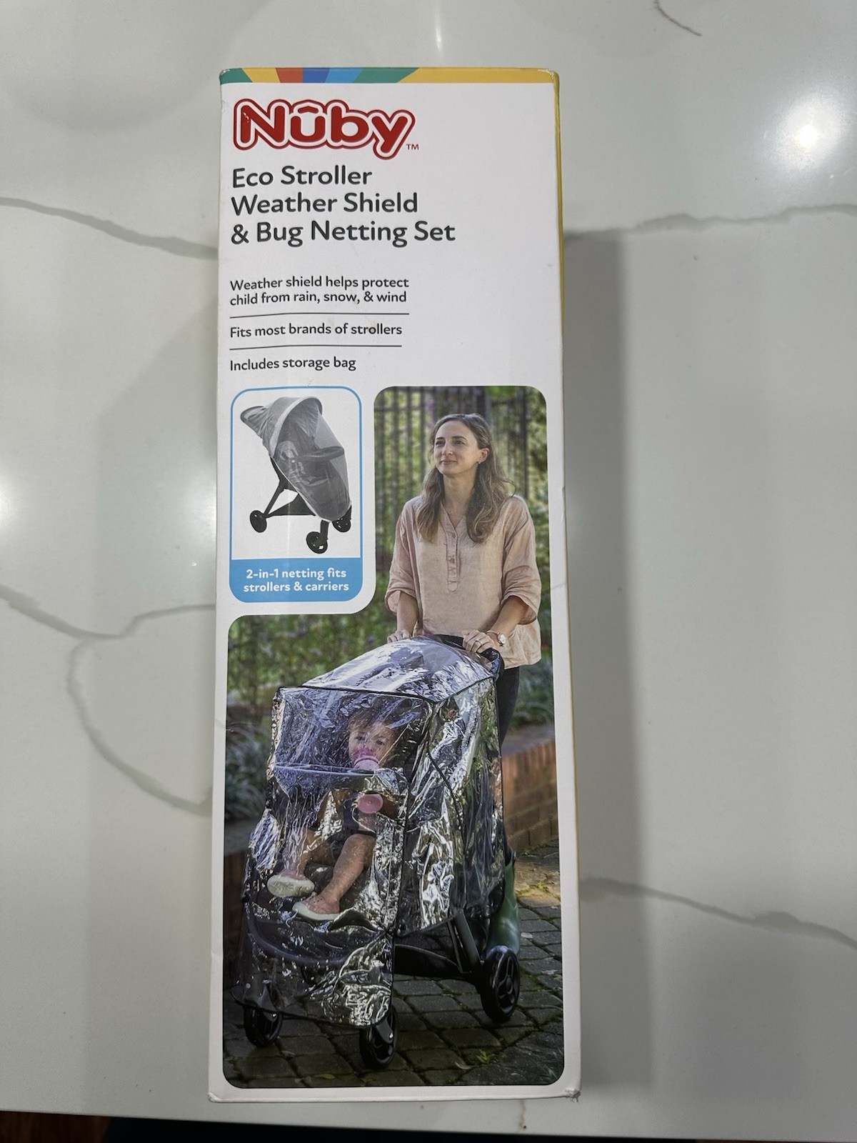 Noby Eco Stroller Weather Shield & Bug Netting Set New In Box Sealed
