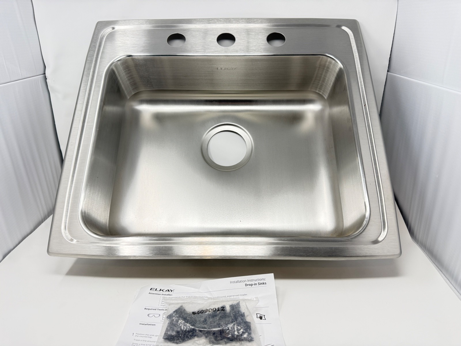 Elkay LRAD2219603 Lustertone Stainless Drop-In Kitchen Sink 22x19 3 Hole