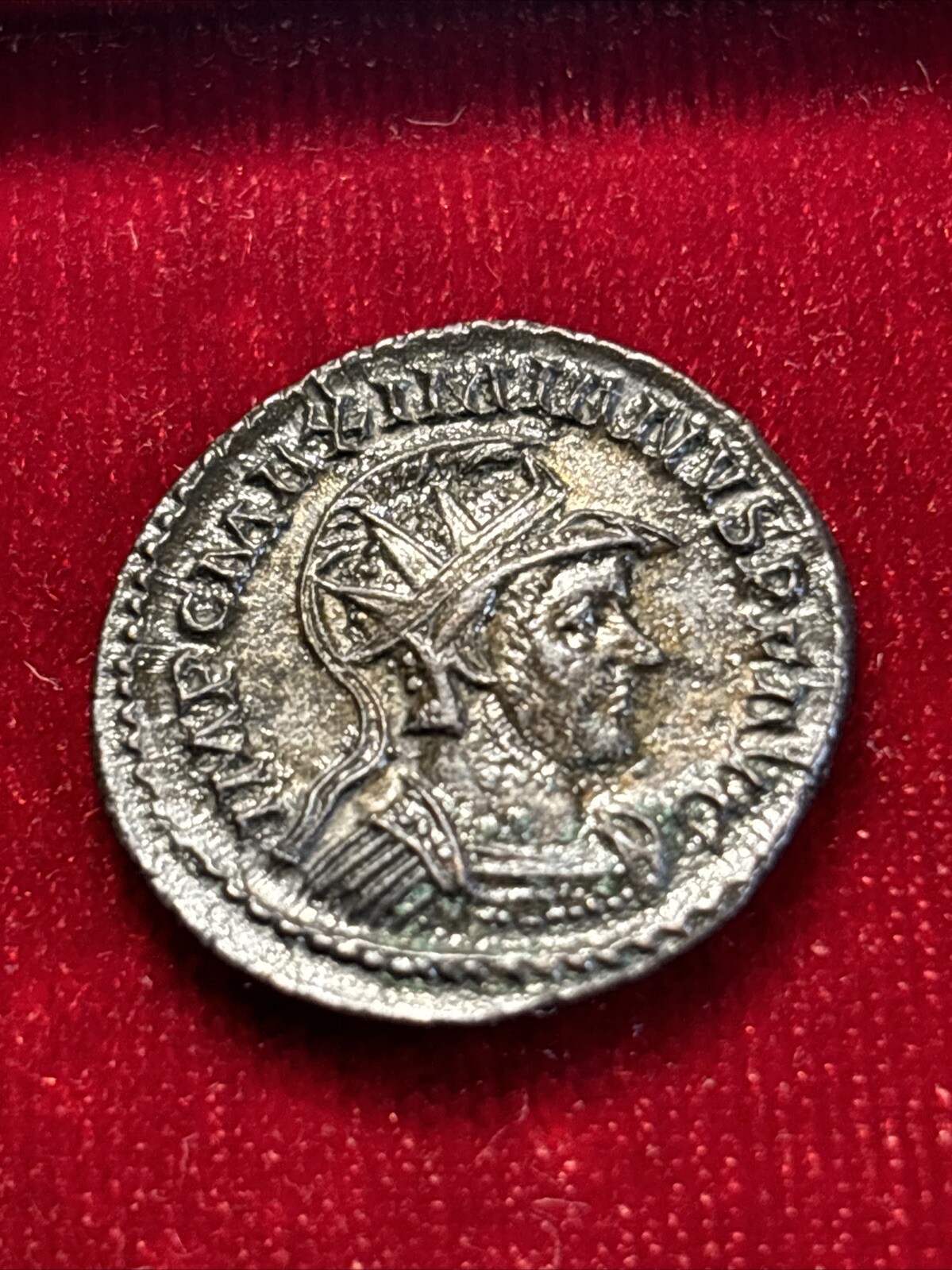 Maximinus 287-289 A.D. Billon  Antoninianus  Helmeted /Hercules Wrestling Lion