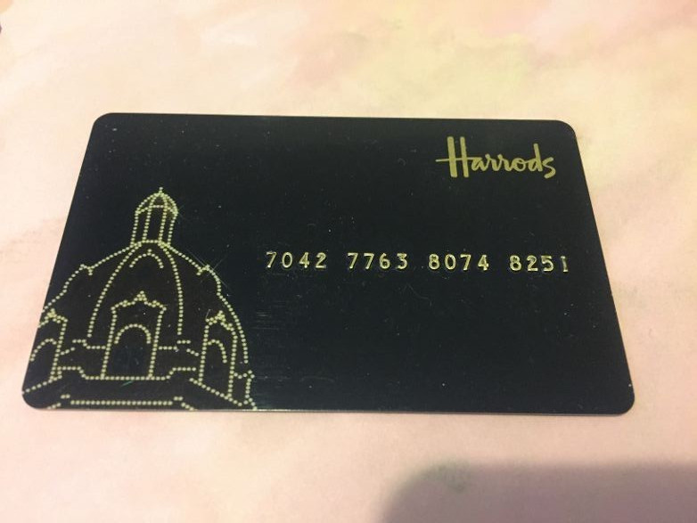 HARRODS ( UK ) Gold on Black ( 2003 ) Rewards / Loyalty Card ( $0 )