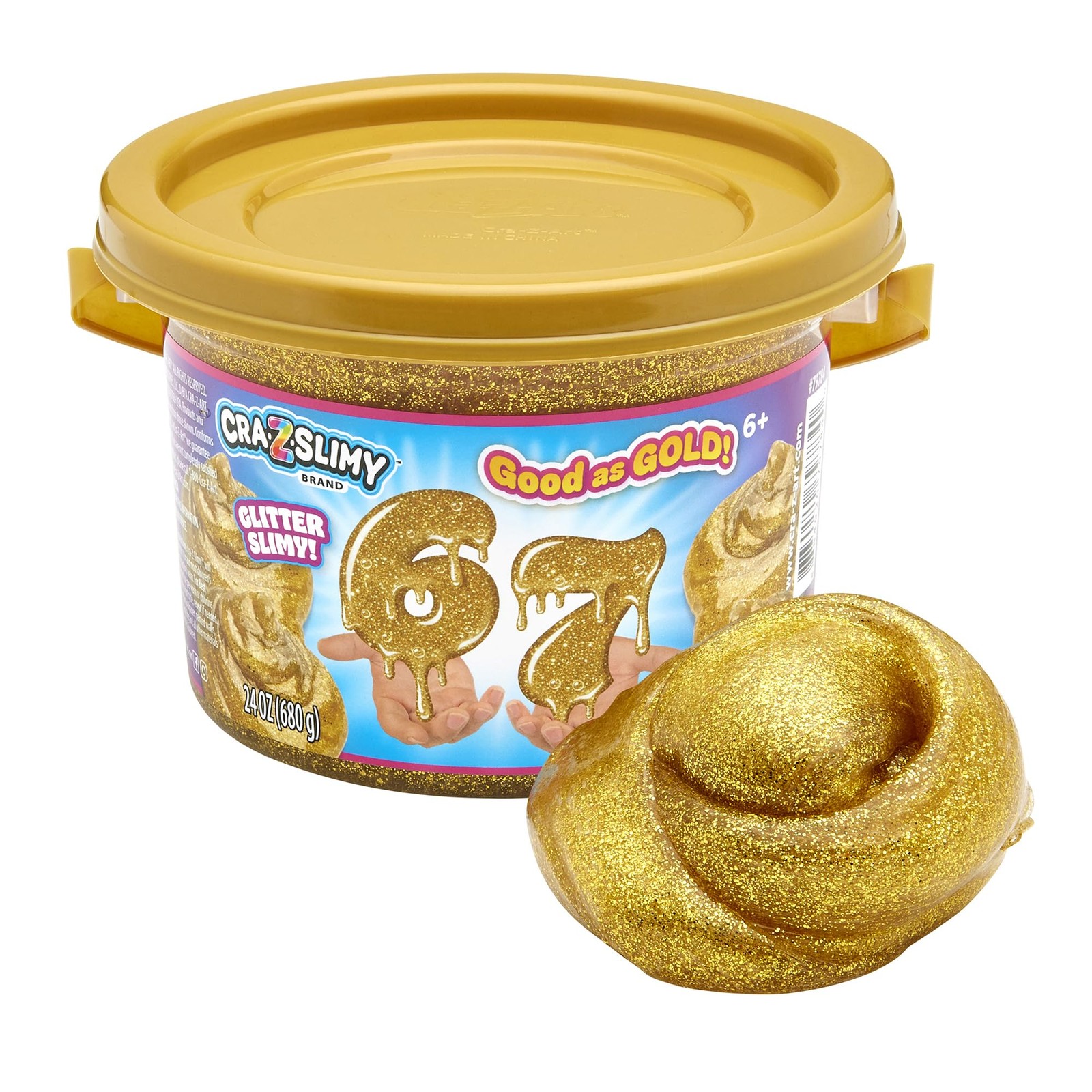 CRA-Z-Art 67 Slime Bucket, 24 oz Gold Glitter Premium 6 x 6 x 4 inches, 