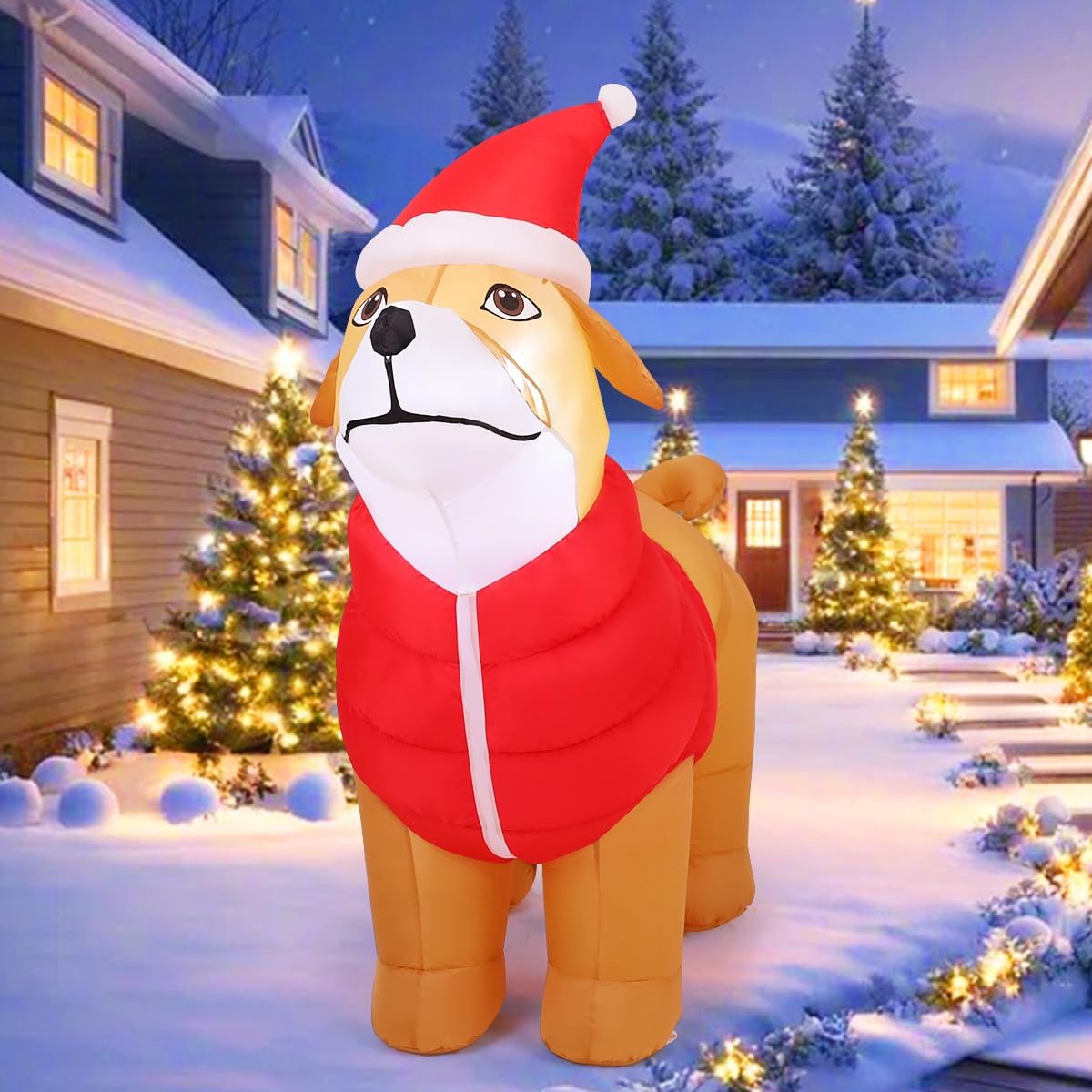COMIN 5.2 FT Tall Christmas Inflatables Outdoor Decorations Blow Up Xmas Gold...