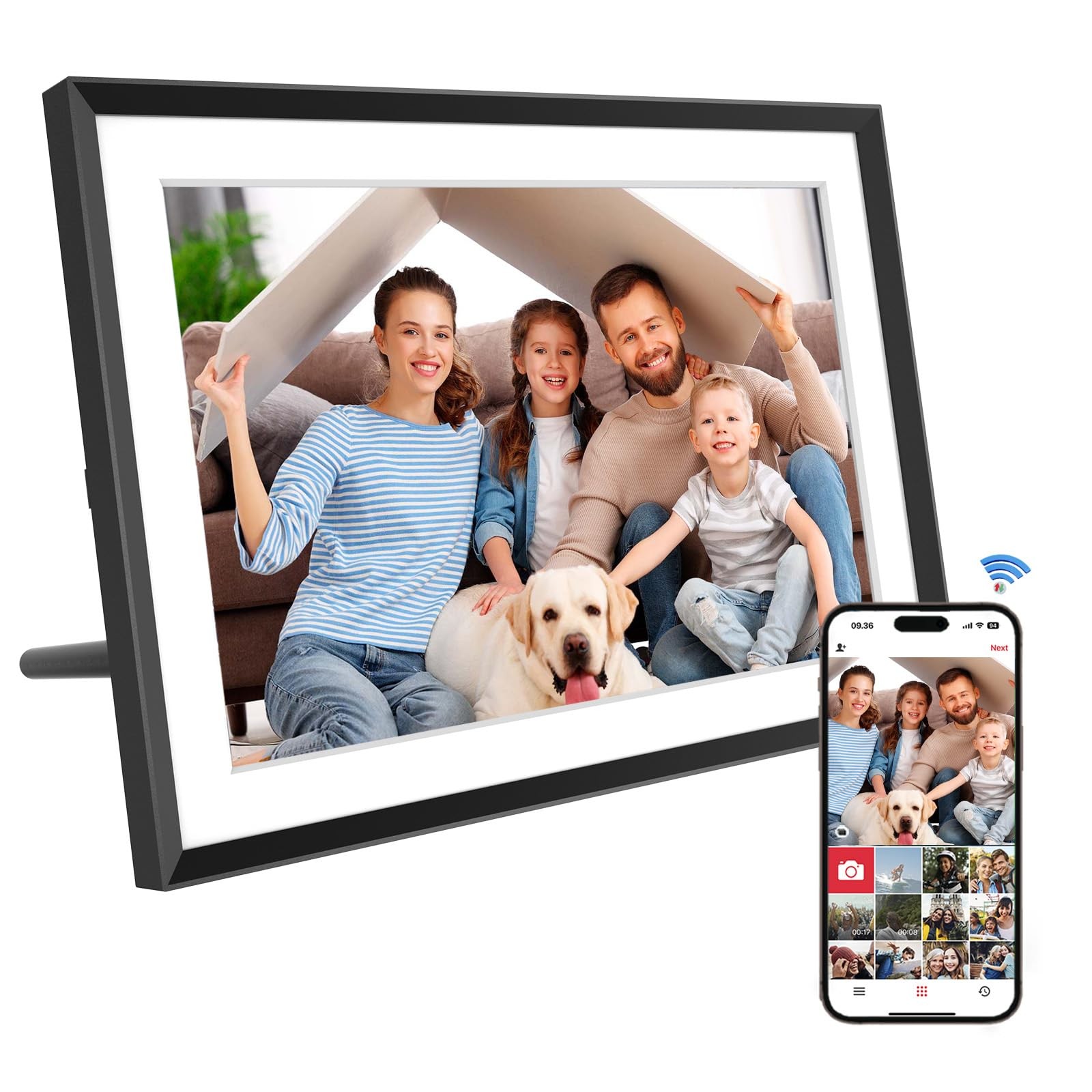 Frameo Digital Picture Frame 10.1 Inch, 32GB WiFi-Enabled, 1280x800 HD IPS To...