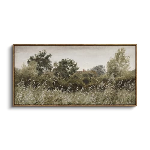  Extra Large Framed Vintage Wall Art, Living Room Country 40"L x 20"W Grassland