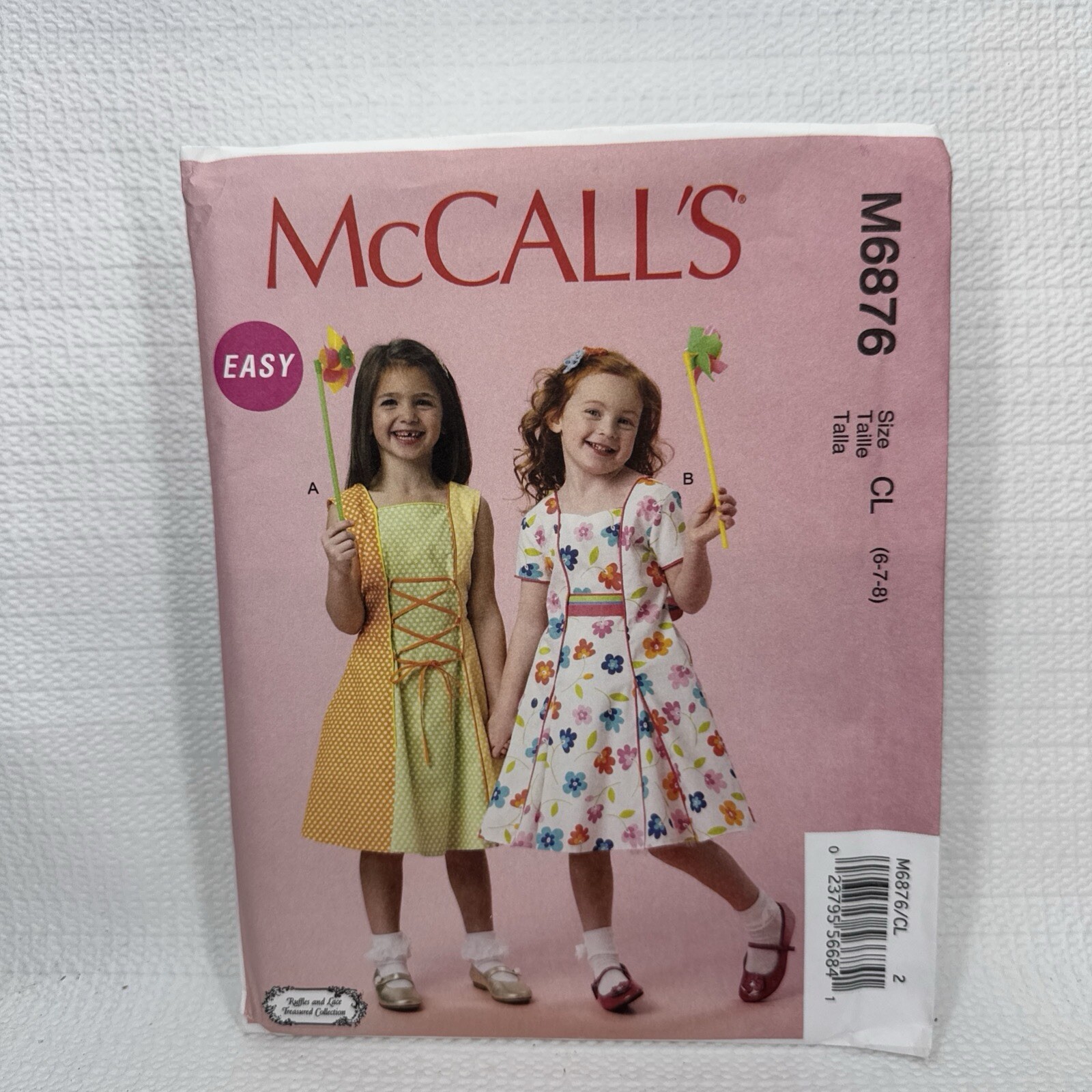 McCalls 6876 Girls Dress Easy Pattern 6-8 *uncut