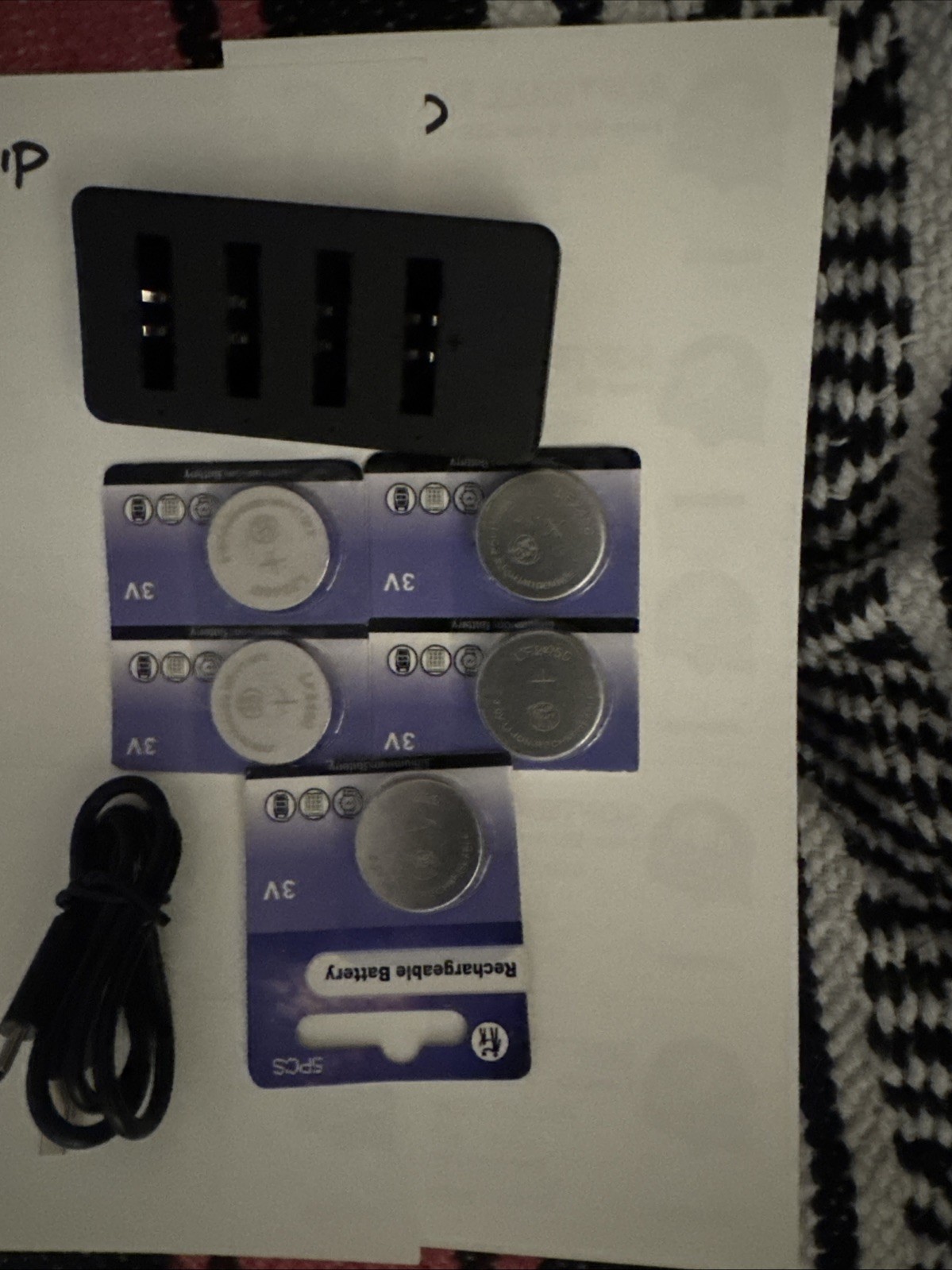 3v Lithium Ion 5pk Battery With 4 Port Battery Charger And USB-c Charger