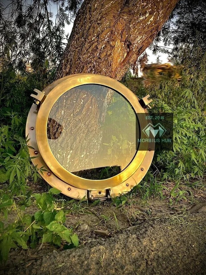 Antique Brown Finish Porthole Nautical Window Ship 30" Glass Porthole For Wall