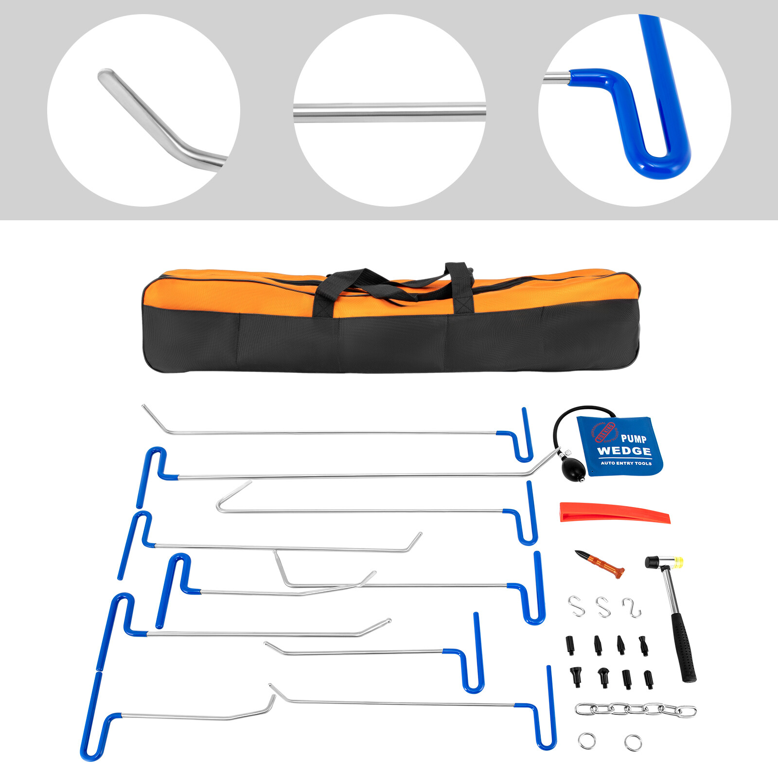 30PCS Car Dent Repair Kit with Rods, Paintless Hail Damage Removal Tools