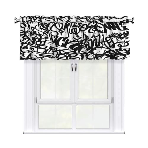 Graffiti Valance for Windows Short Rod Pocket Top Window Treatment Valance Mu9
