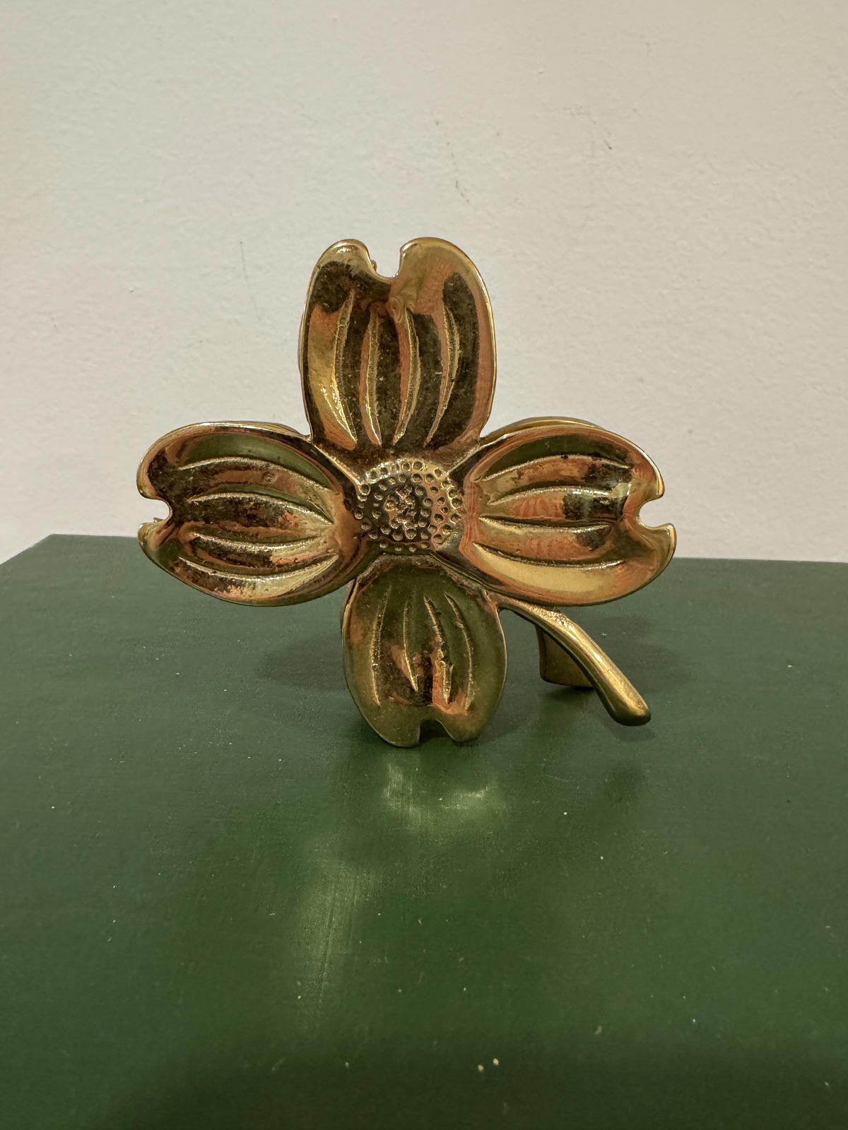 Vintage Brass Flower Shaped Paperclip