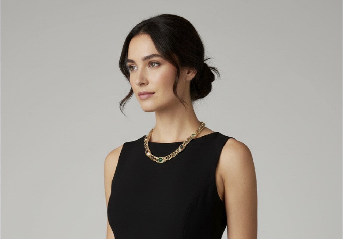 14K Yellow Gold Necklace with Multi-Gemstone, 16.5 Iches