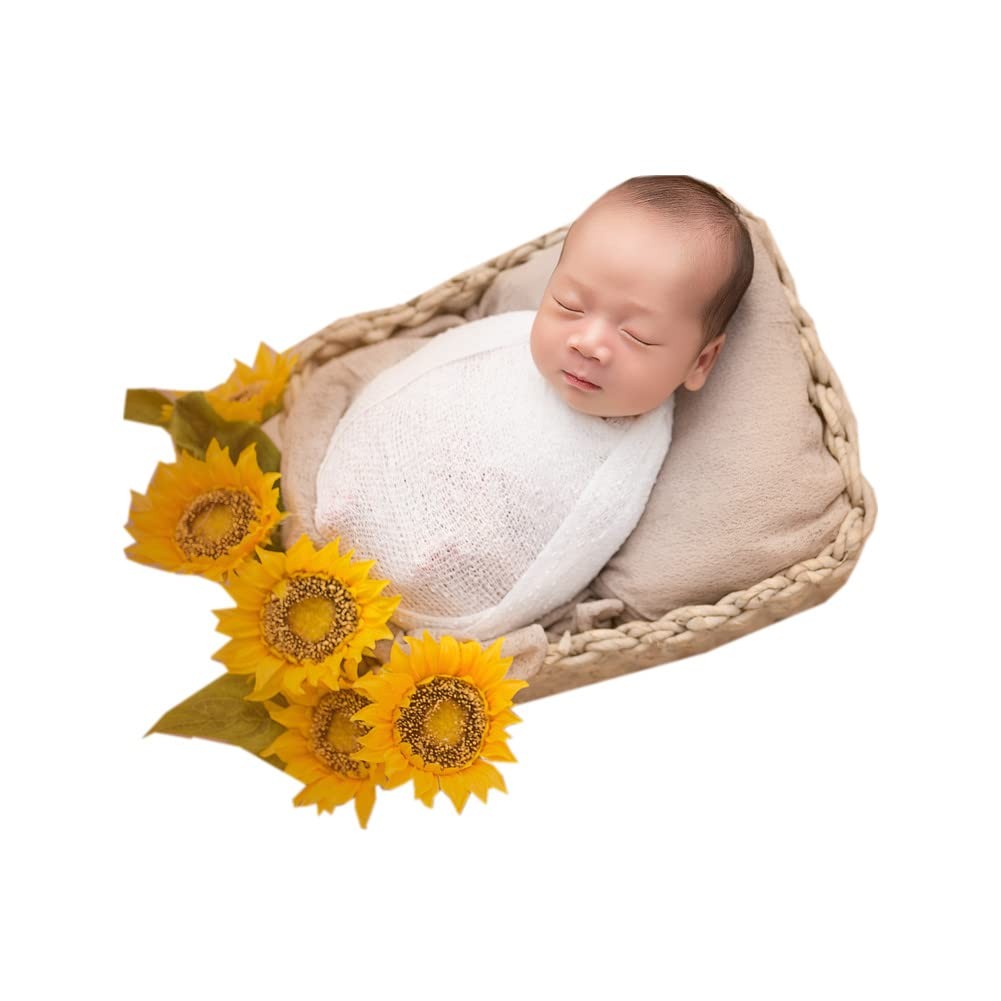 Luxury Stretch Newborn Boy Girl Baby Photography Props Wrap Blanket White