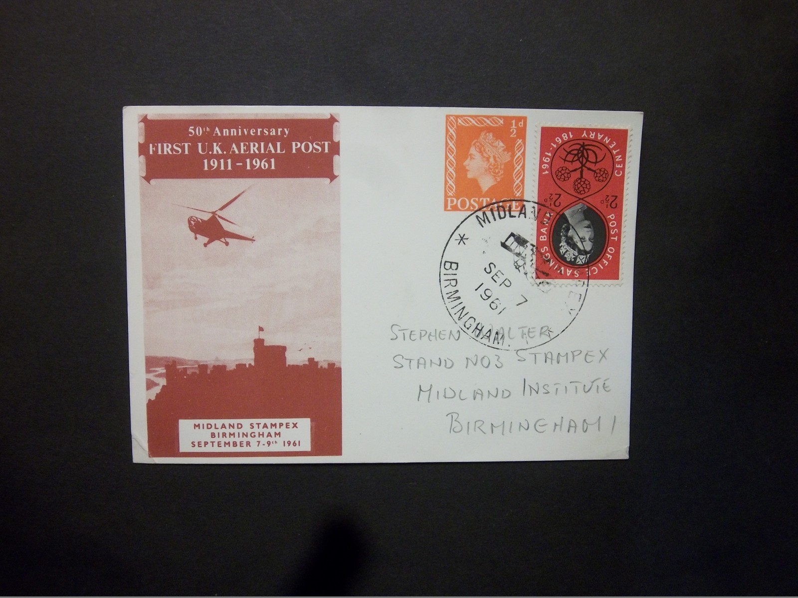 GB Stationery STO QEII 1/2d orange 'UK Aerial Post' Postcard Used H&B CSP175a