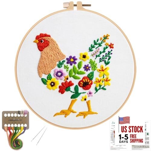  Funny Animal Embroidery Kits for Beginners,Cross Stitch Kit for kit-35