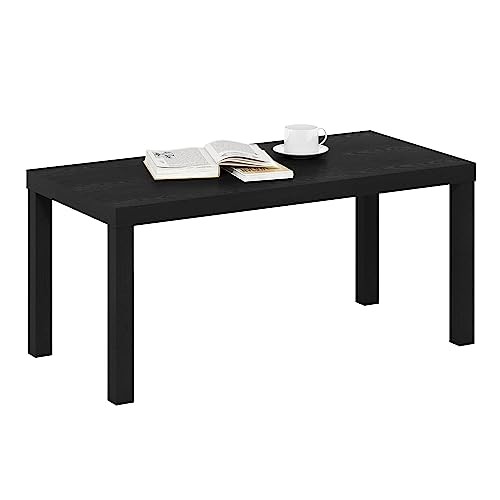  CLASSIC Coffee Table, Modern Coffee Table with 1.8" Triple Rectangle Black