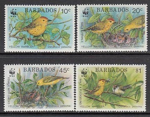 Barbados - Post 1991 Yvert 804/7 ** MNH Fauna Birds