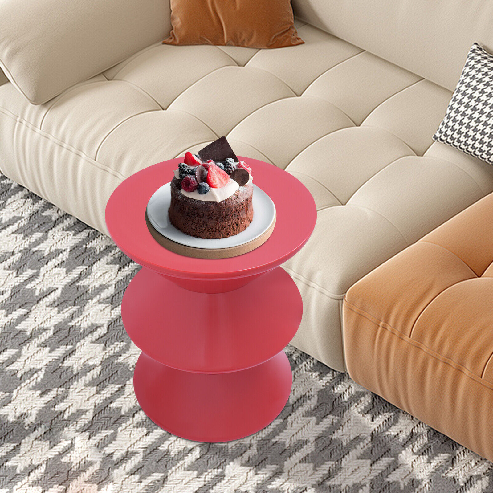 Floor Standing Side Table, Sofa Side Table, Modern Round End Table Living Rooms