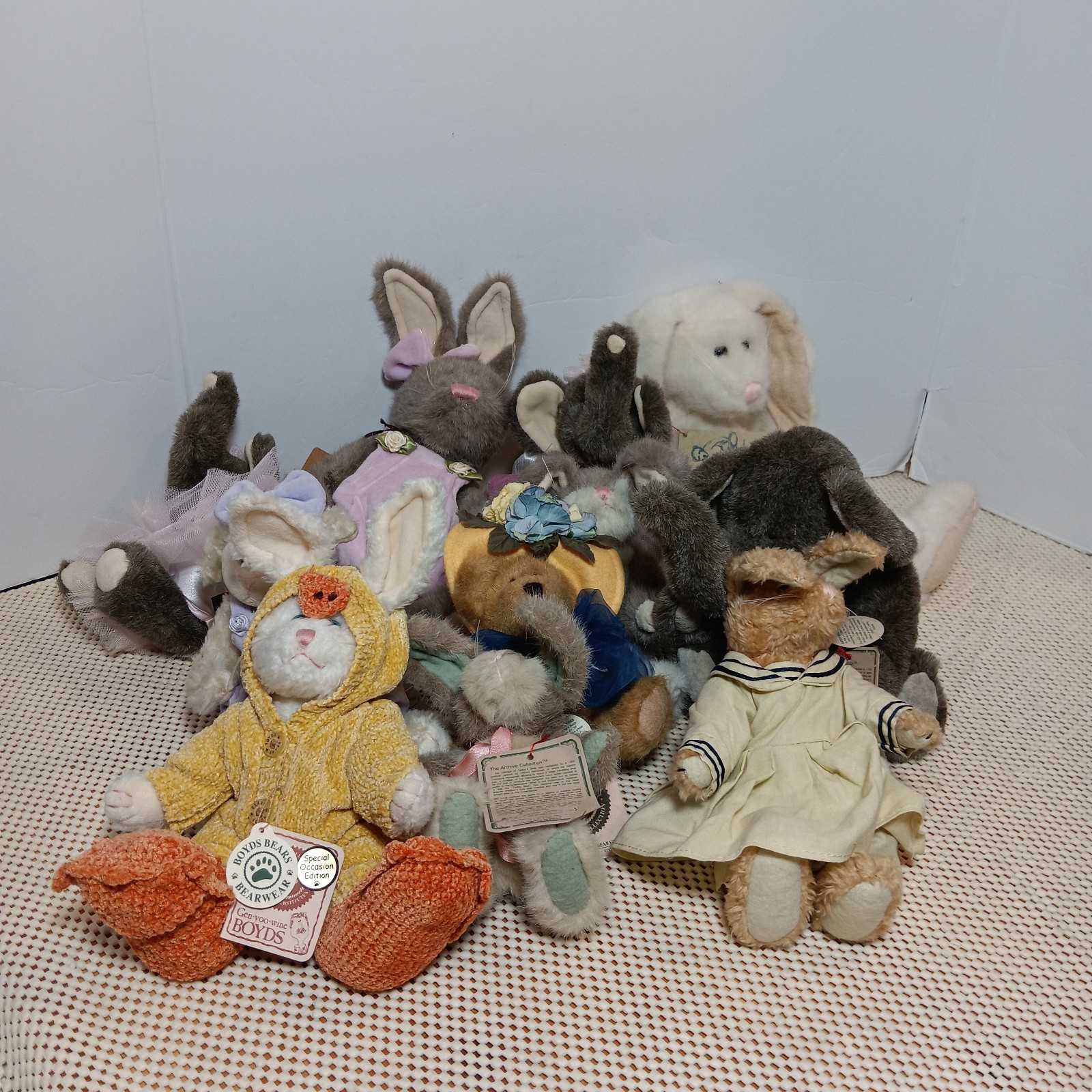 Lot 10 Boyds Bear Bunny Pig Lamb Easter Spring