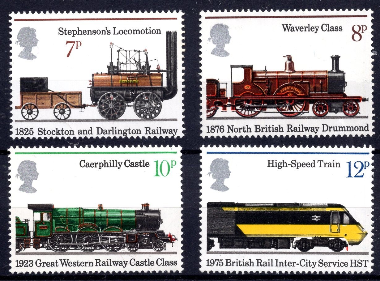 GB 1975 150th Annniv. Public Trains Railways Complete Set SG984-7 Unmounted Mint