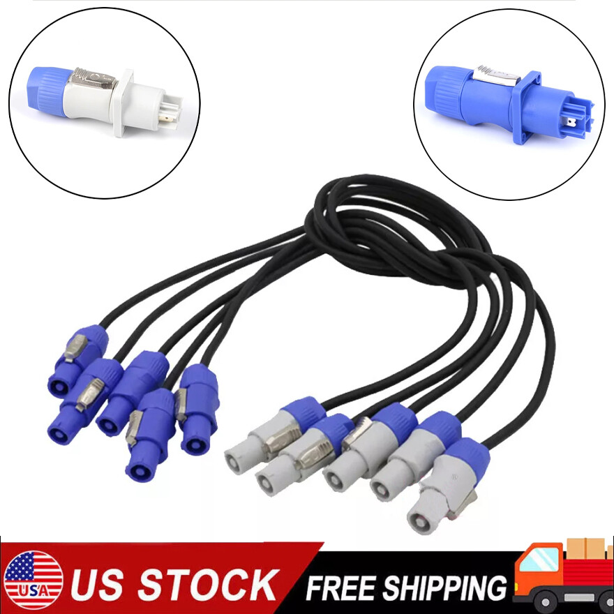5-Pack 5ft Powercon Extended Cable Power Plug Male to Female for Stage Par Light