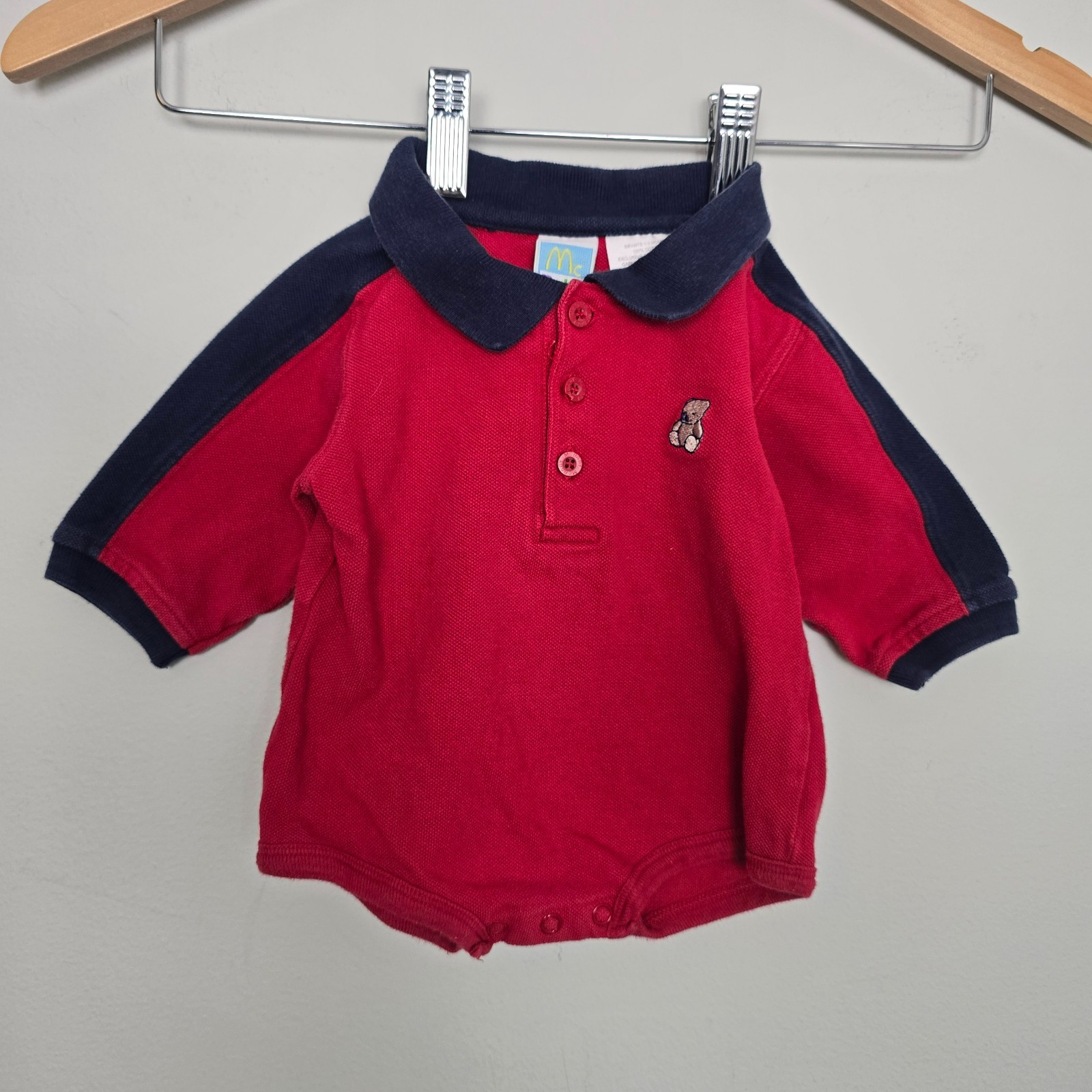 Vintage 1995 Mc Baby Toddler Classic Preppy Polo Romper Size 0-3 Months Timeless