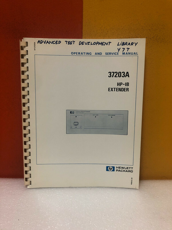 HP 37201-90000 37203A IB Extender Operating & Service Manual