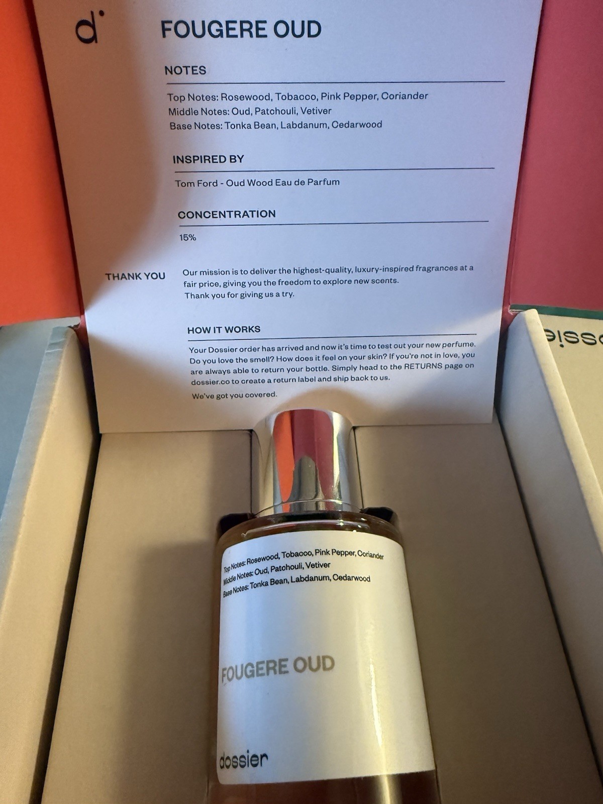 Dossier Fougere Oud Inspired by Tom Ford's Oud Wood 1.7 oz