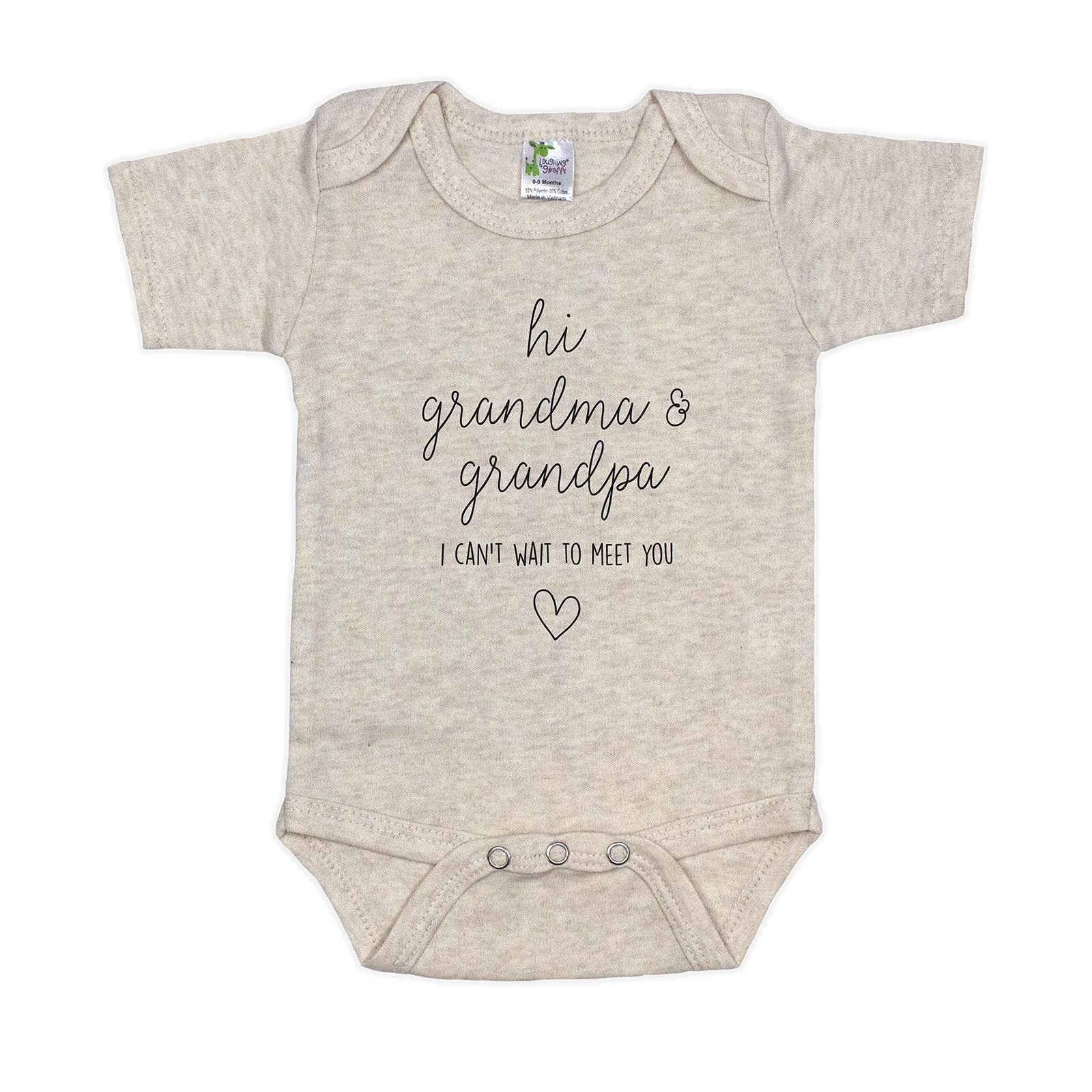 Hi Grandma & Grandpa I Can't Wait To Meet You Pregnancy Announcement Infant B...
