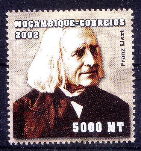 Mozambique 2002 MNH, Music,  Franz liszi, Hungarian composer, pianist, conductor