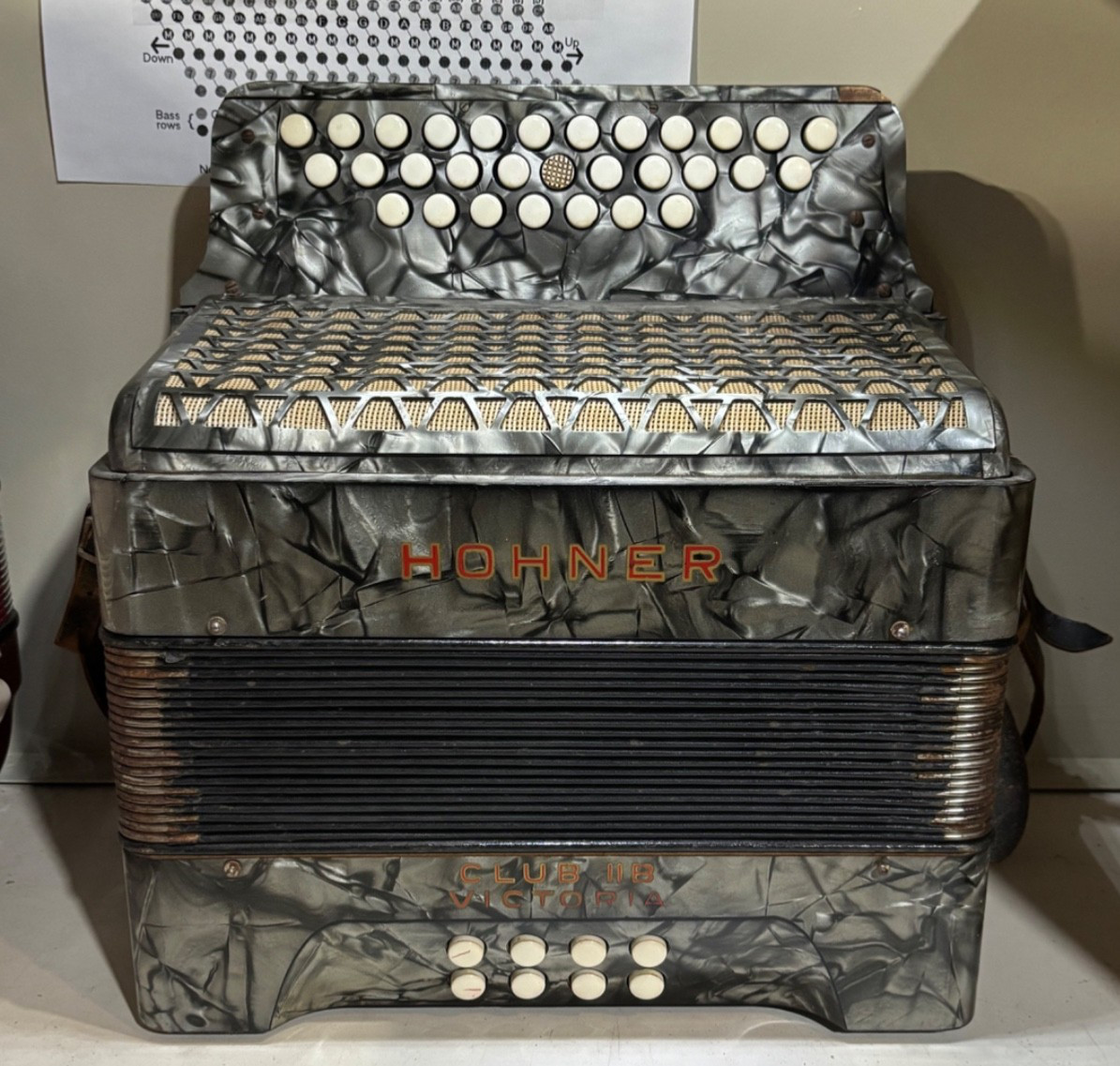 Hohner Club II B Victoria Diatonic 30 Button German Accordion No Case